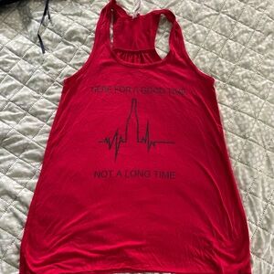 Bella Canvas Red Racerback Tank Top with Black Graphic